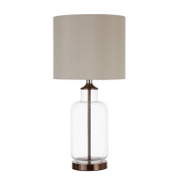 Coaster Furniture 920015 Drum Shade Table Lamp Creamy Beige and Clear